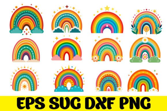 Download Boho Style Rainbow Creative Design Set - Creative Collection