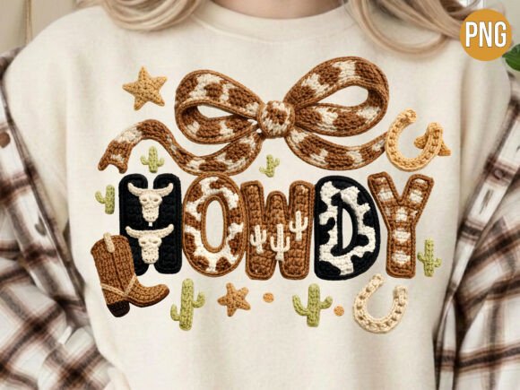 Download Howdy Western Cowgirl Crochet Shirt PNG - Crochet shirt Collection