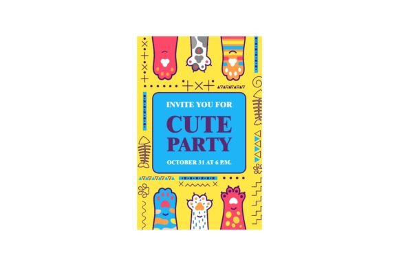 Download Creative Invitation Design with Soft Cat - Creative Collection
