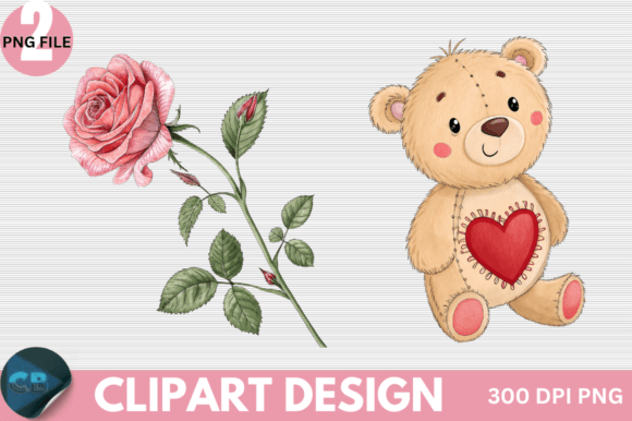 Download Retro Pink Valentine Clipart PNG - Premium Bundle
